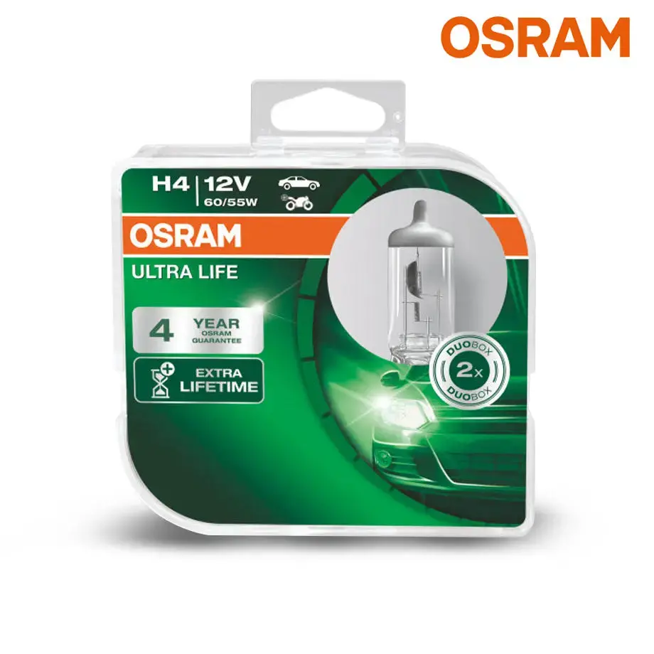 Osram P43t Ultra Life H4 Bulb Set 1