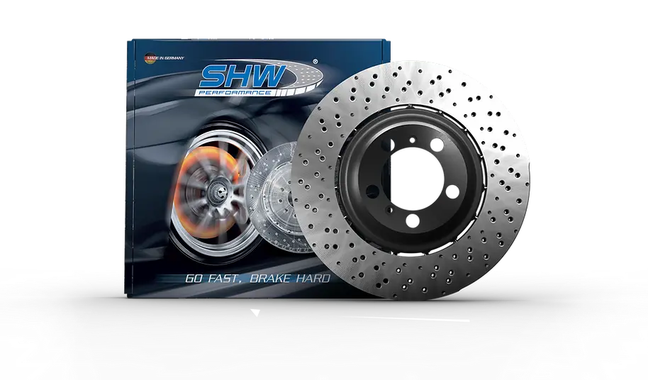 Shw 08-13 Bmw M3 Right Rear Cross-Drilled Lightweight Brake Rotor 1