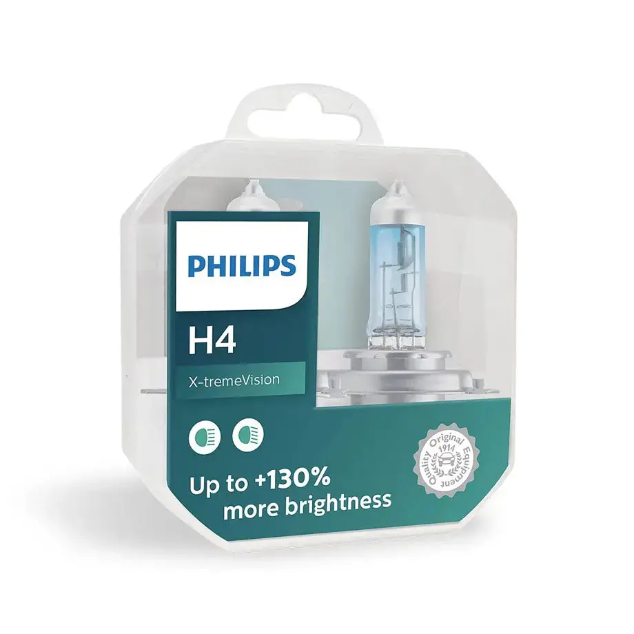 Philips H4 X-Treme Vision 55W Bulb Set 1