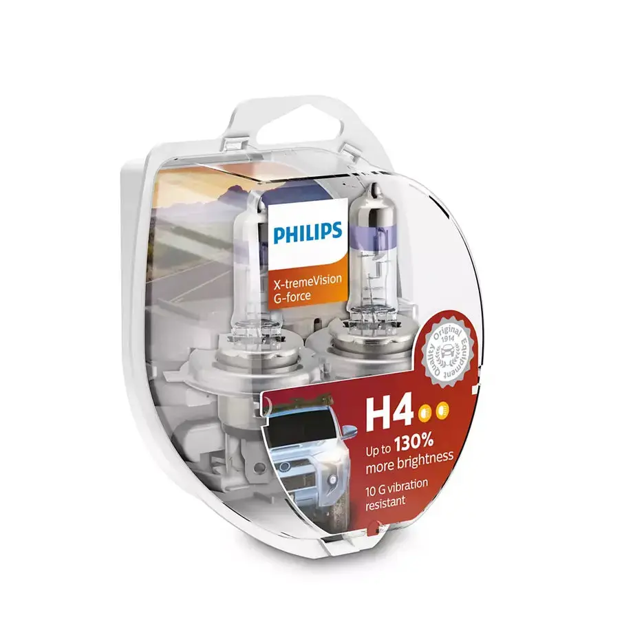 Philips H4 X-Treme Vision G-Force 55W Bulb Set 1