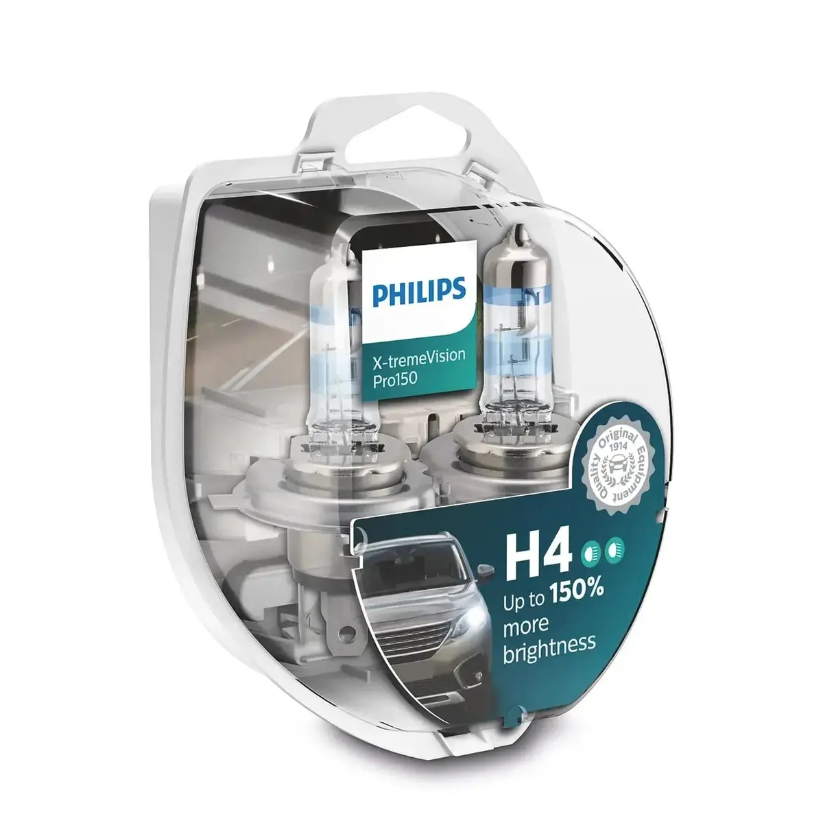 Philips H4 X-Treme Vision Pro150 55W Bulb Set 1