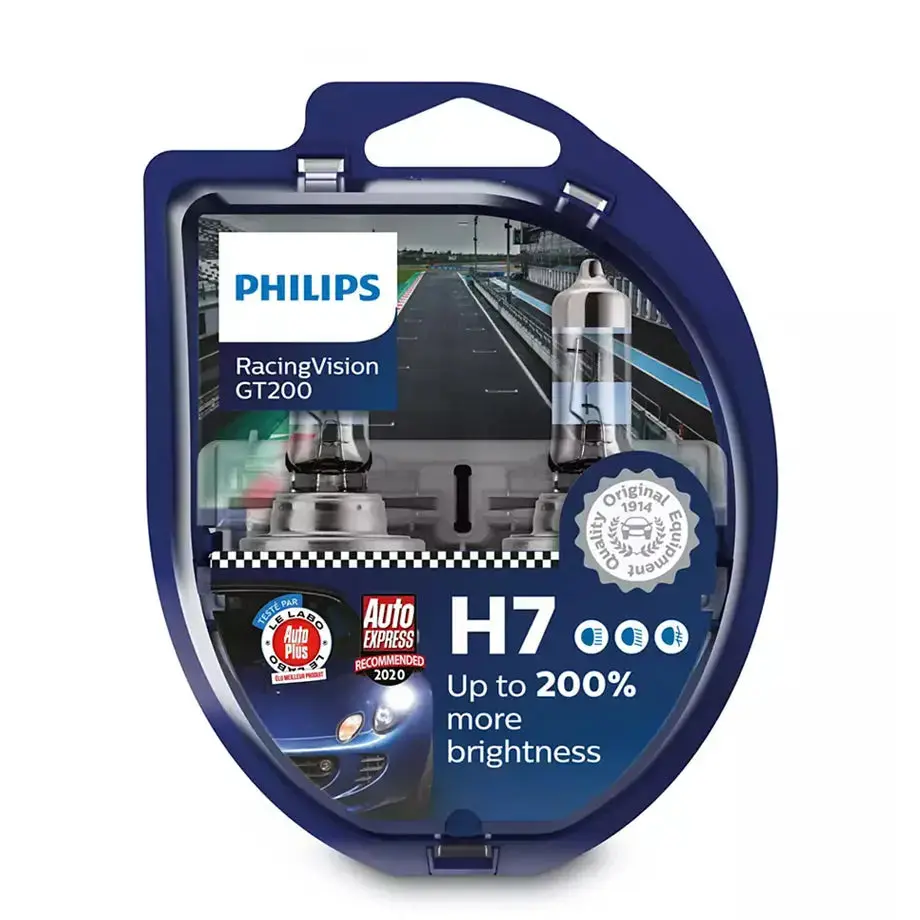 Philips H7 Racing Vision Gt200 (55W) Bulb Set 1