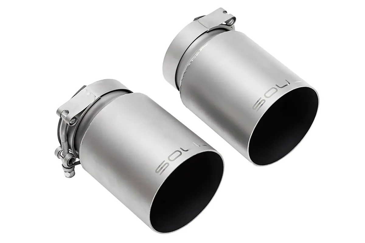 Soul 06-11 Porsche 997 / 997.2 Gt3 Center Muffler Bypass Exhaust - 3.5In Straight Cut Brushed Tips 1