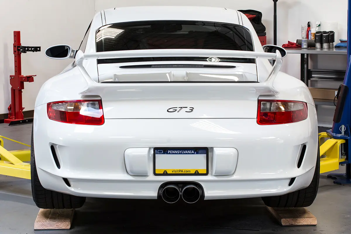 Soul 06-11 Porsche 997 Gt3 Modular Competition Exhaust Pkg - Valved - 3.5In Slash Cut Brushed Tips 1