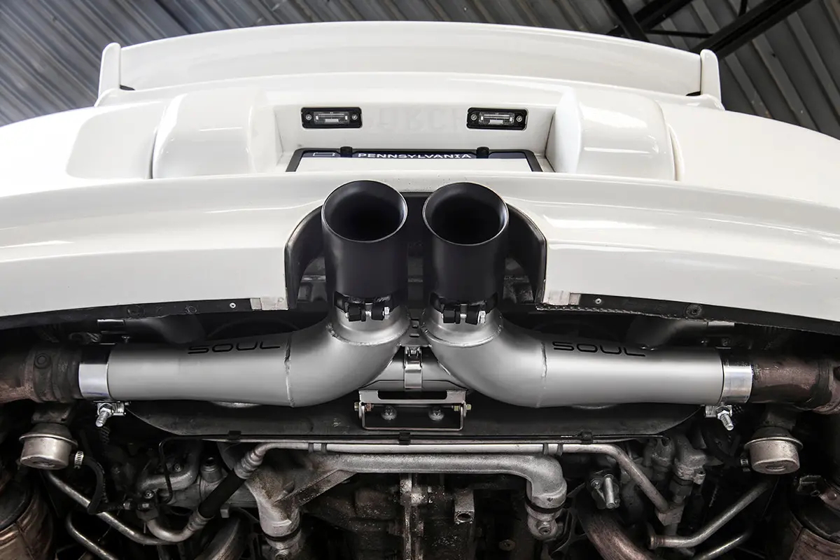 Soul 06-11 Porsche 997 Gt3 Modular Competition Exhaust Pkg - Non-Valved - 3.5In Blk Double Wall Tips 1
