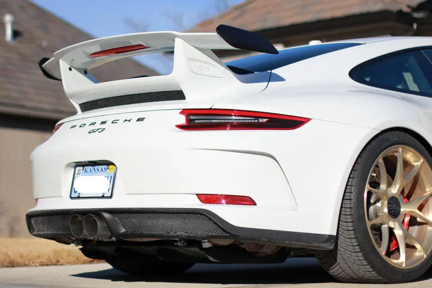 Soul 14-19 Porsche 991 Gt3 Center Muffler Bypass Exhaust - 4In Slash Cut Signature Satin Tips 1