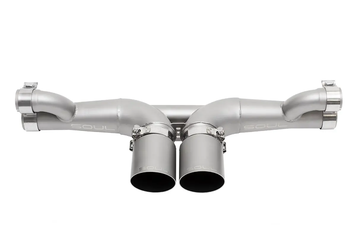 Soul 14-19 Porsche 991 Gt3 Center Muffler Bypass Exhaust - 4In Straight Cut Signature Satin Tips 1