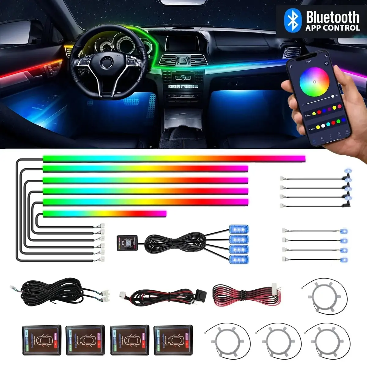 Proglow Car Interior Rgb Ambient Lighting Kit - App Controlled 1