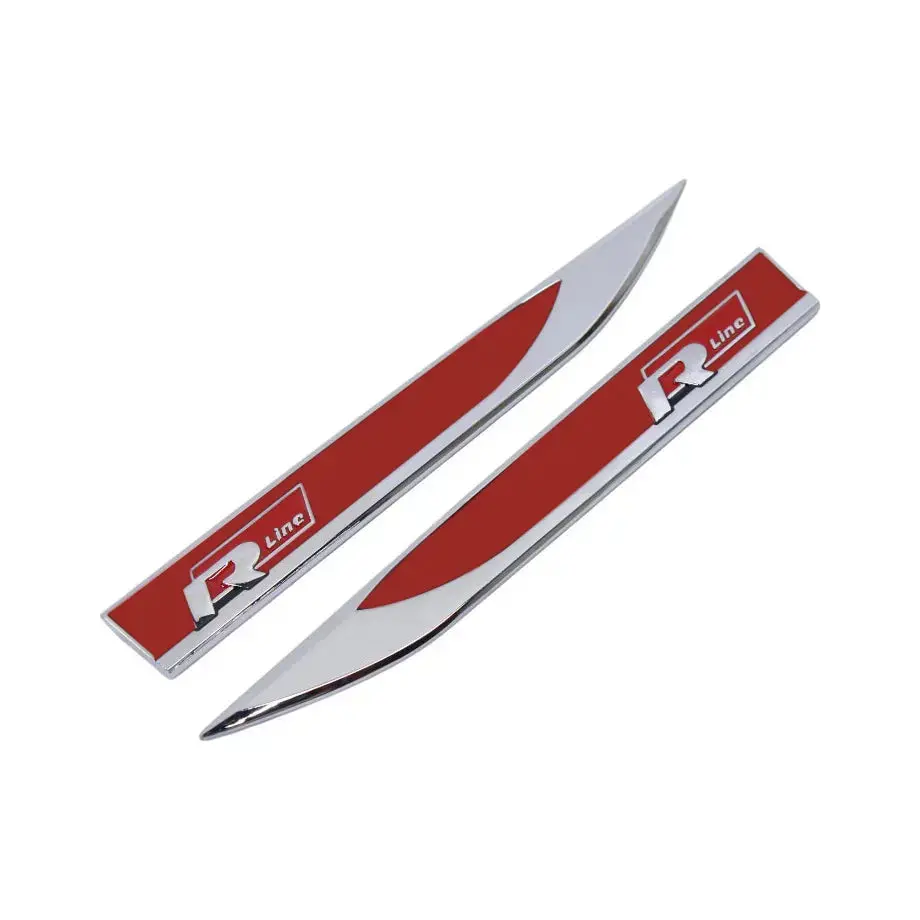 R-Line - Side Fender Badges (Red & Chrome) 1