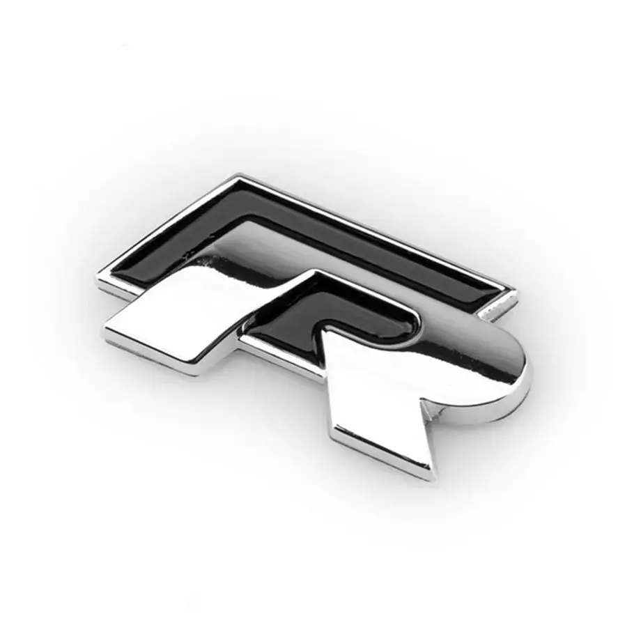 R Logo Stick-On Badge (Black & Chrome) 1