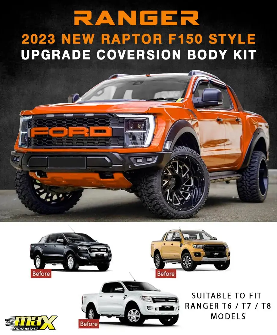 Ranger 2023 New Raptor F150 Style Upgrade Conversion Body Kit - To Fit Ranger T6 / T7 / T8 (12-21) Models 1