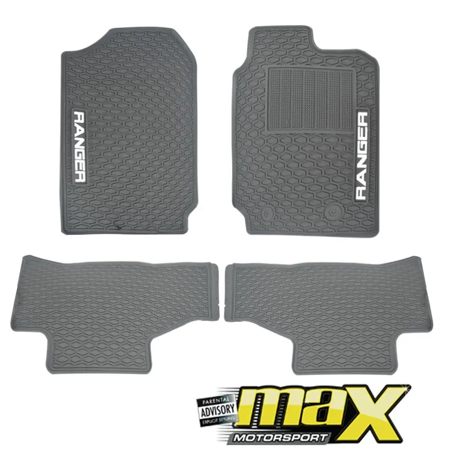 Ranger 4-Piece Rubber Floor Mats (White) 1