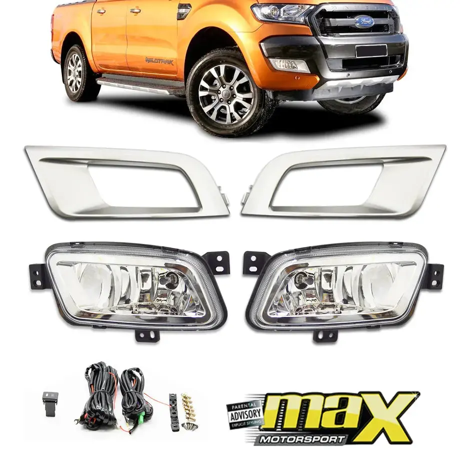 Ranger T7 (16-19) Wildtrak Crystal Fog Lamps & Covers With Wiring 1