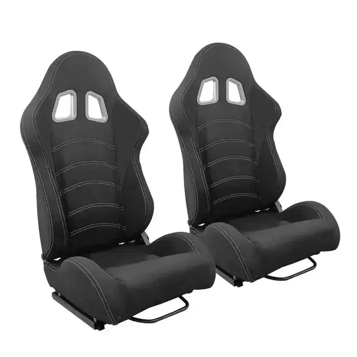 Reclinable Racing Seats Black Cloth (Pair) 1