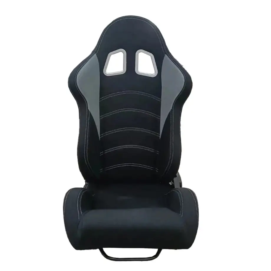 Reclinable Wingback Racing Seats Black Cloth (Pair) 2