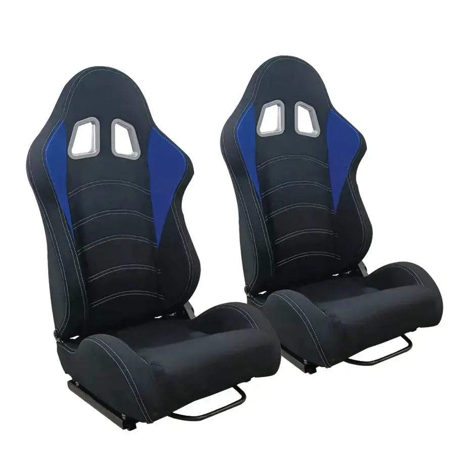 Reclinable Racing Seats Black Cloth (Pair) 1