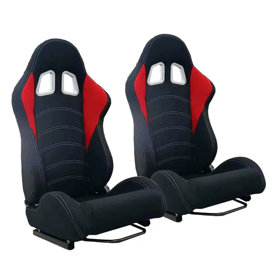 Reclinable Racing Seats Black Cloth (Pair) 1