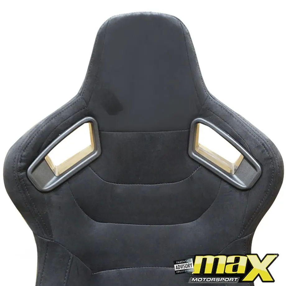 Reclinable Racing Seats - Black Suede (Pair) 2