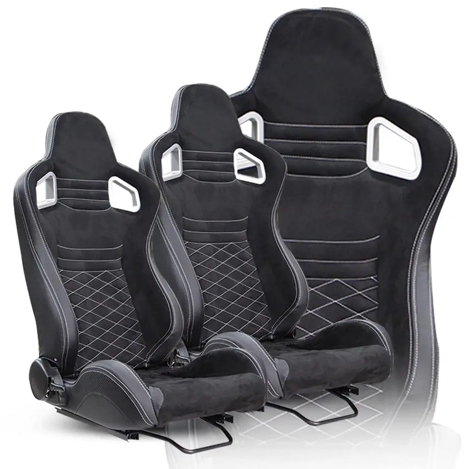 Reclinable Racing Seats - Alcantara Leather Finish (Pair) 1
