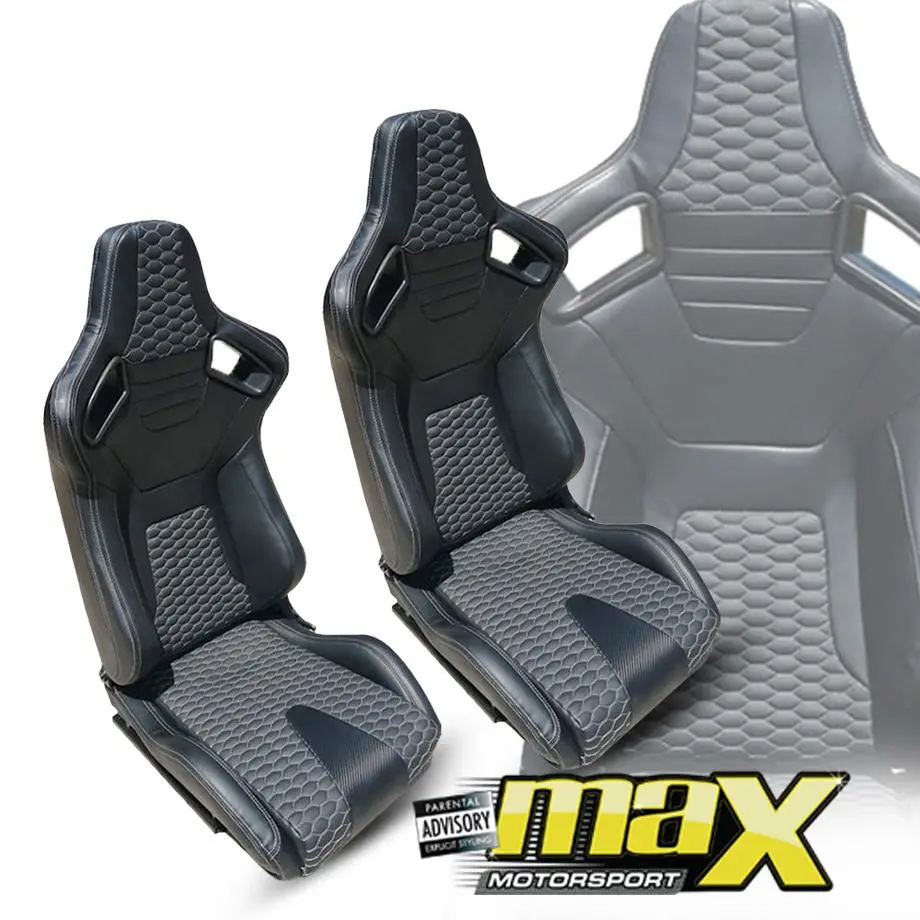 Reclinable Racing Seats Pvc + Carbon Look (Pair) 1