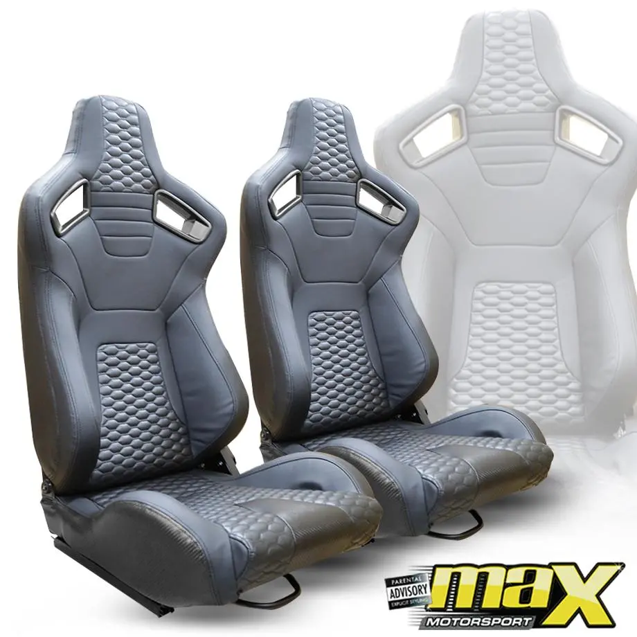 Reclinable Racing Seats Pvc + Carbon Look (Pair) 1