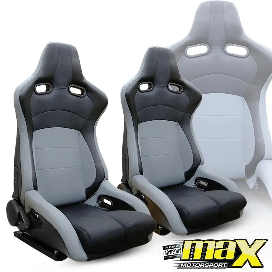 Reclinable Wingback Racing Seats Pvc + Cloth (Pair) 1