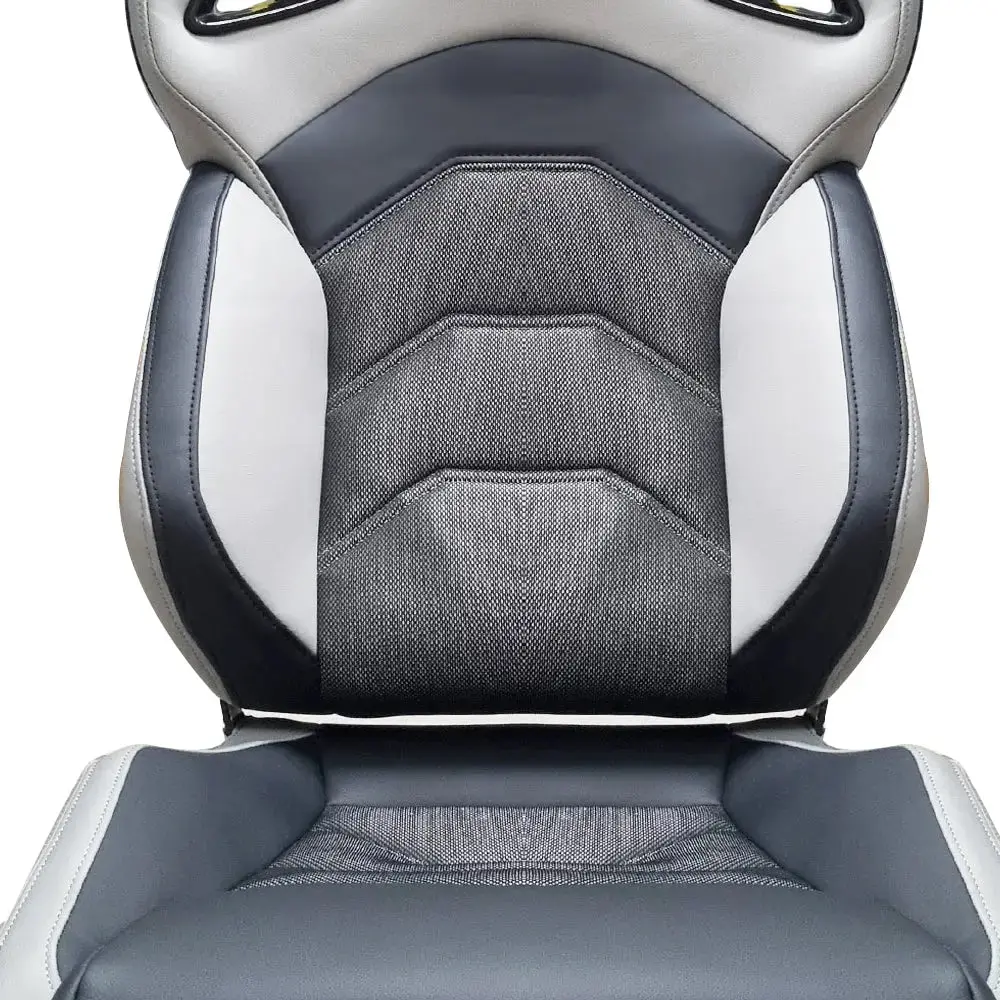 Premium Quality Reclinable Wingback Race Seats Pvc + Cloth (Pair) 2
