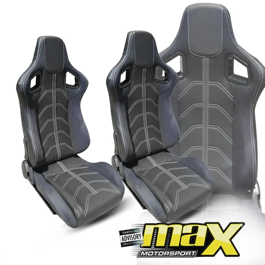 Reclinable Racing Seats Pvc + Suede (Pair) 1