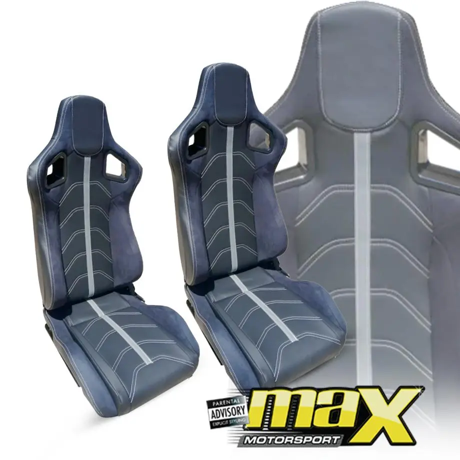 Reclinable Racing Seats Pvc + Suede (Pair) 1