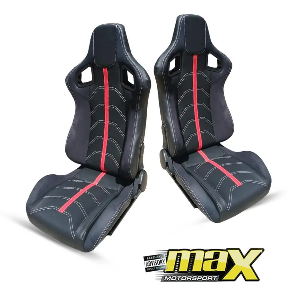 Reclinable Racing Seats Pvc + Suede (Pair) 1