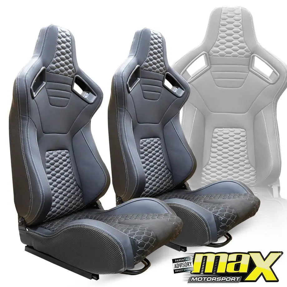 Reclinable Racing Seats Pvc + Suede (Pair) 1