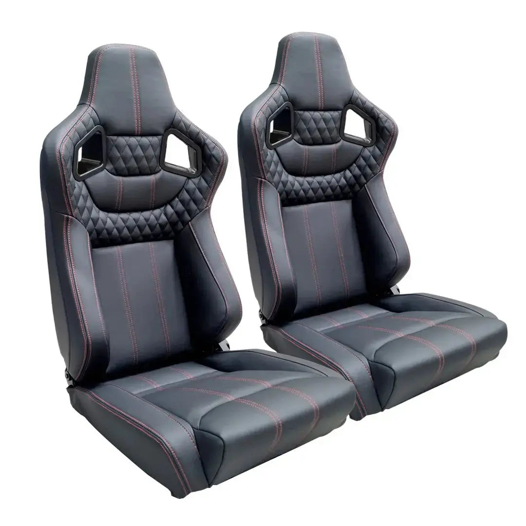Reclinable Wingback Racing Seats Pvc (Pair) 1