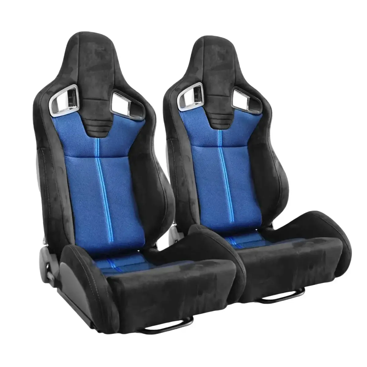 Reclinable Wingback Racing Seats Pvc + Suede (Pair) 1