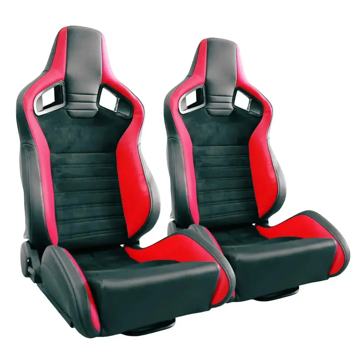 Reclinable Wingback Racing Seats Pvc + Suede (Pair) 1