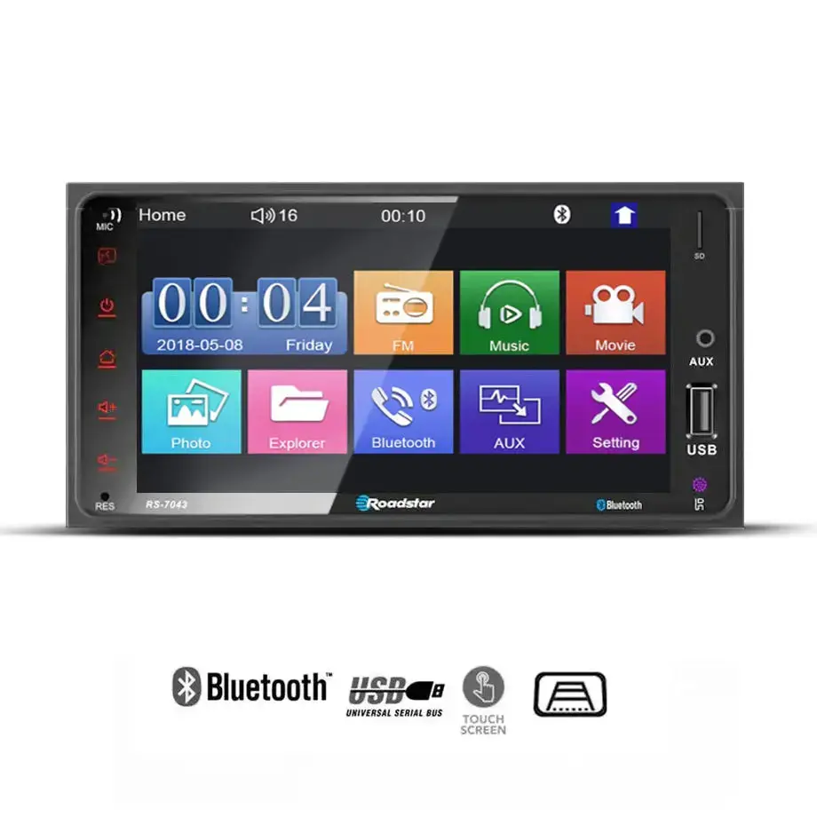 Roadstar Rs-7043 - 7 Inch Toyota Mp5 Multimedia Bluetooth Unit 1