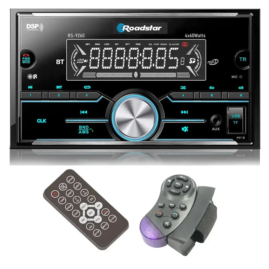 Roadstar Rs-9260 Double-Din Media Player With Bluetooth & Usb 1