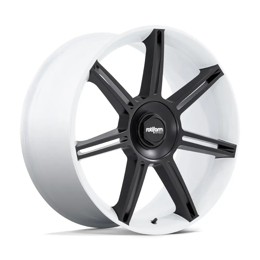 22" Rotiform Fra Gloss White Wheel With Black Spokes 1