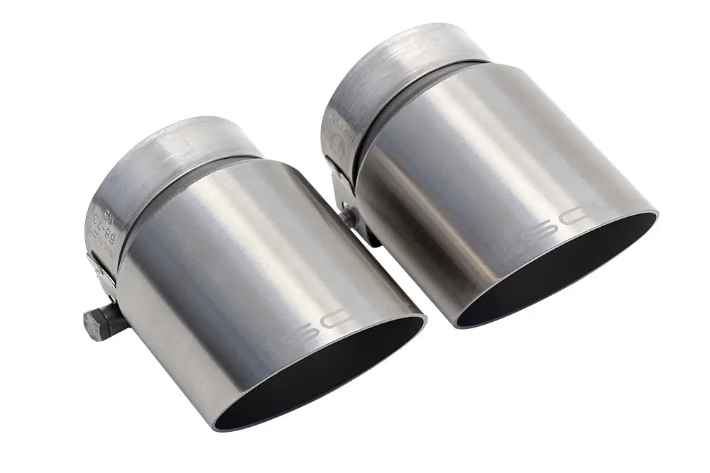 Soul 17+ Porsche 718 Cayman / Boxster Bolt-On X-Pipe W/ Tips - Slash Cut Brushed Finish Tips 1