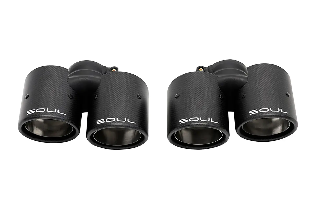 Soul 05-08 Porsche 997.1 Carrera Bolt On Exhaust Tips - Carbon Fiber 1