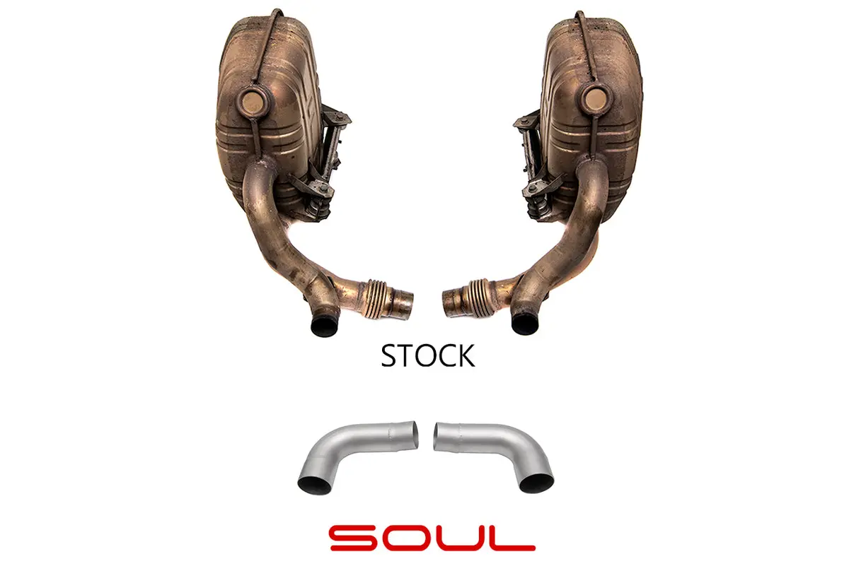 Soul 05-08 Porsche 997.1 Carrera S Muffler Bypass Pipes - Reuse Tips (S Models Only) 1