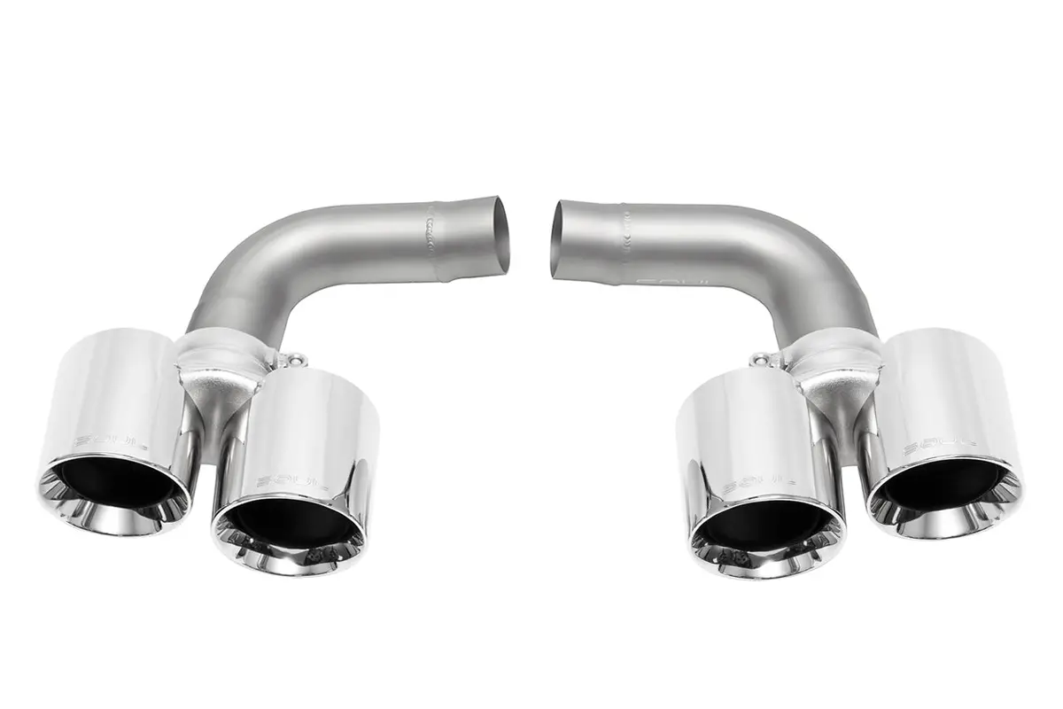Soul 05-08 Porsche 997.1 Carrera Muffler Bypass Pipes - Polished Chrome Tips 1