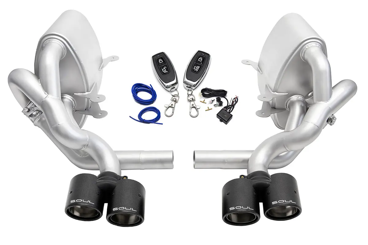 Soul 05-08 Porsche 997.1 Carrera Valved Exhaust (Non-Pse) - Carbon Fiber Tips 1