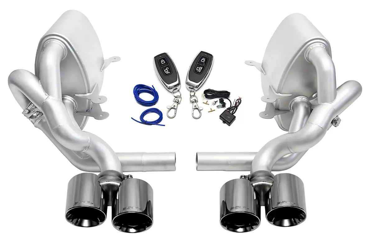 Soul 05-08 Porsche 997.1 Carrera Valved Exhaust (With Pse) - Black Chrome Tips 1