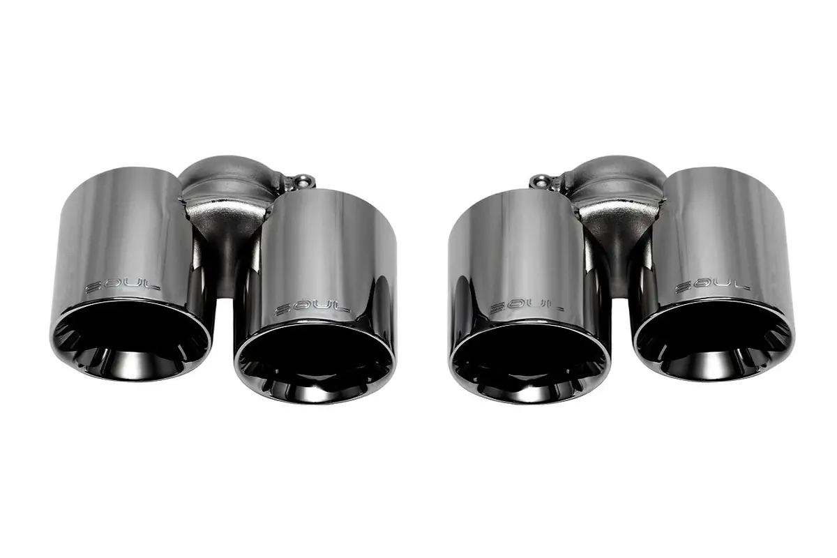 Soul 09-11 Porsche 997.2 Carrera Bolt On Exhaust Tips - Black Chrome 1