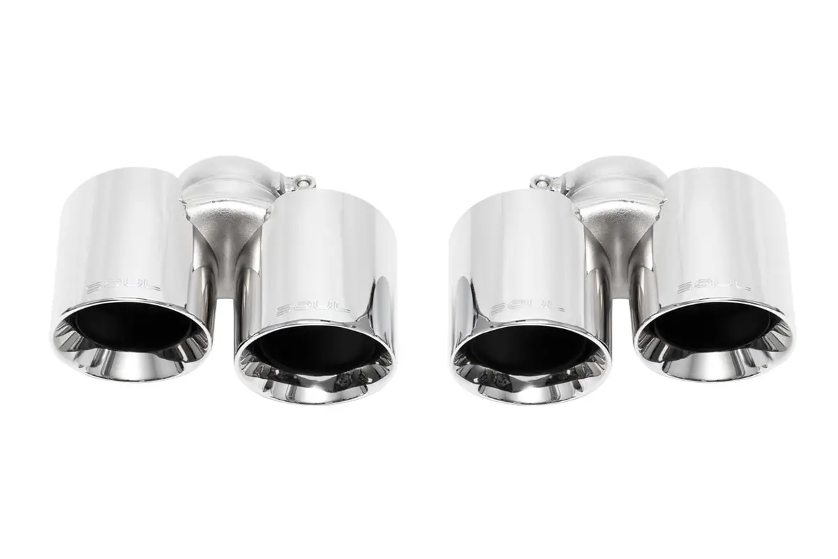 Soul 09-11 Porsche 997.2 Carrera Bolt On Exhaust Tips - Polished Chrome 1