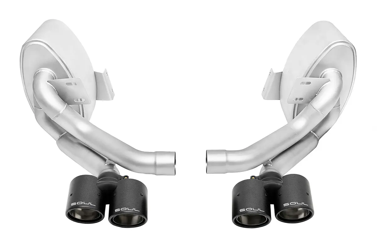 Soul 09-11 Porsche 997.2 Carrera Sport Side Mufflers - Dual Wall Carbon Fiber Tips 1