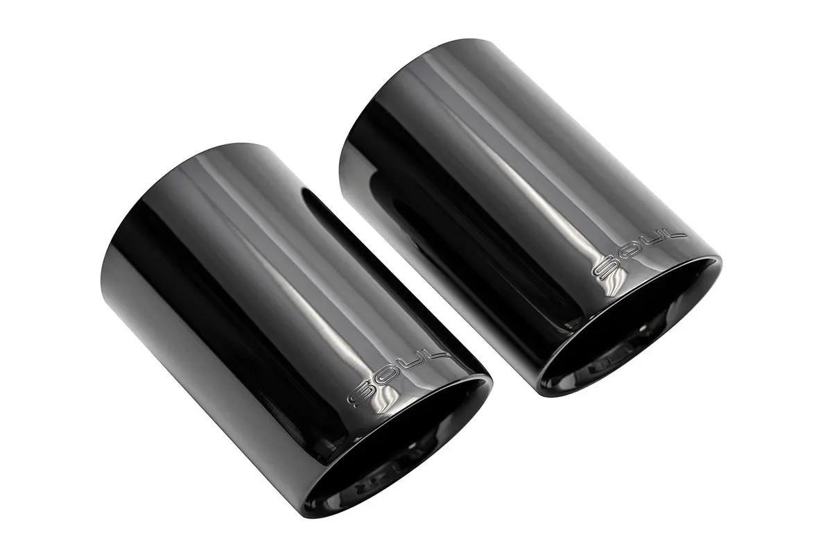 Soul 00-04 Porsche 986 Boxster Street Exhaust Package - Black Chrome Double Wall Tips 1
