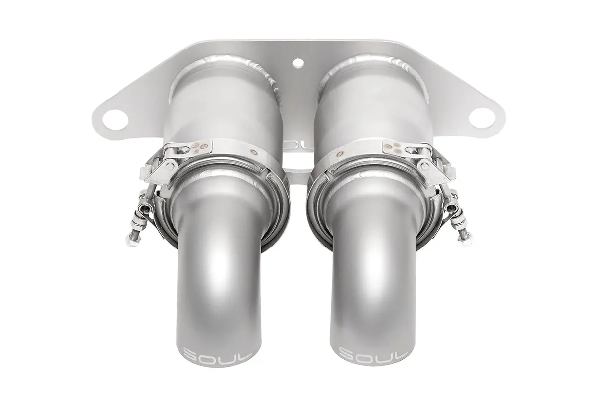Soul 14-19 Porsche 991.1 / 991.2 Gt3 Bolt-On Resonated Turn Down Exhaust Tips 1