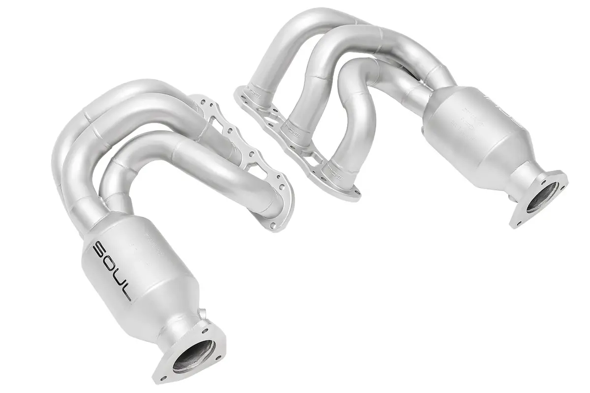Soul 12-16 Porsche 991.1 Carrera Long Tube Street Headers (W/ Hjs Hd 200 Cell Cats) 1