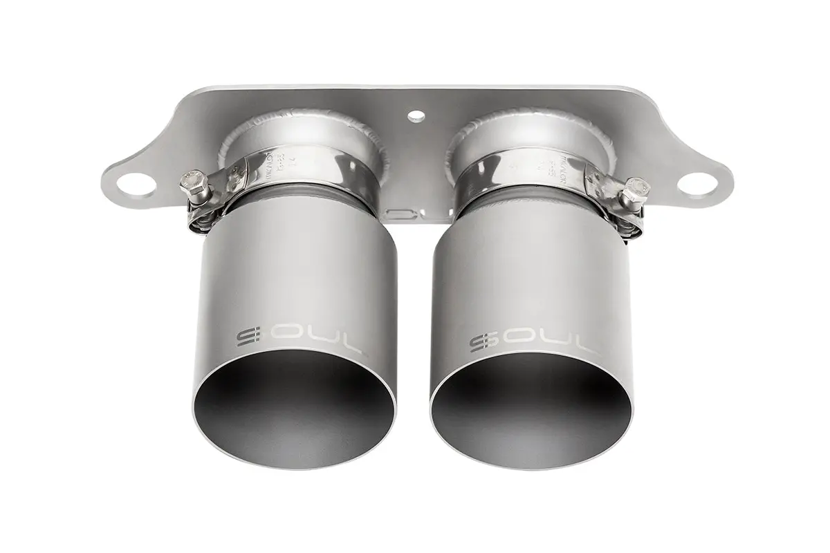 Soul 14-19 Porsche 991.2 Gt3 / Gt3 Rs Bolt-On Exhaust Tips - 4In Straight Cut Signature Satin Tips 1